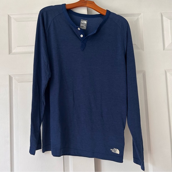 North Face Blue Flashdry Button Longsleeve - Picture 1 of 4